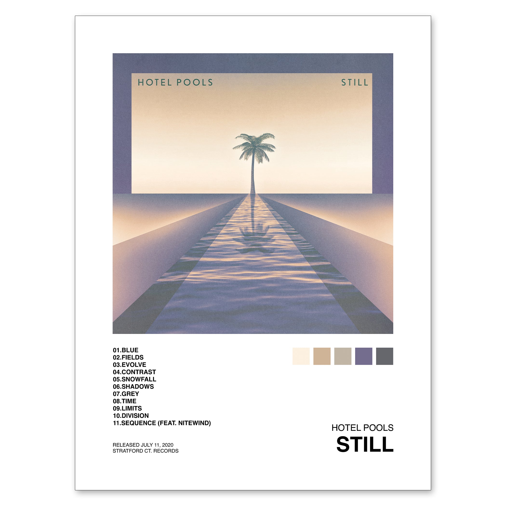 Hotel Pools Still (OG Album Art Poster) Stratford Ct. Records